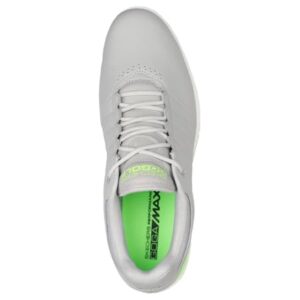 Skechers Men's Pivot Spikeless Golf Shoe, Gray/Lime, 10.5