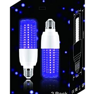 Kapata 15W LED UV Black Light Bulb Energy Saving UV Black Lights UVA Level 395-400nm, Glow in The Dark , 100W Black Fluorescent Light Equivalent E26 120V , 2- Pack