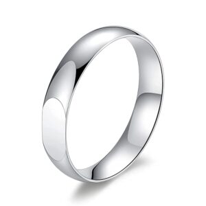 bamos sterling silver ring high alloys polish projective love wedding bands for women men, simple delicate minimalist ring 4mm ring comfort fit size 6-10, projective ring | diffractive ring