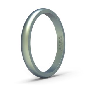 enso rings halo elements silicone ring – stackable wedding engagement band – thin minimalist band – 2.54mm wide, 1.5mm thick (volcanic ash, 5)