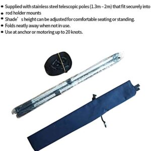 TeBaisea Boat T-Top Sun Shade Kit Boat Canopy, Boat Cover with Stainless Steel Telescopic Rod Foldable,UV-Proof 1200D High-Tech Polyester Fiber, Anti-Ultraviolet Dark Blue（126"×114"×102"）