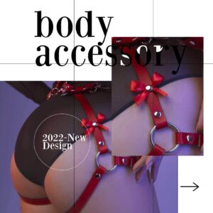 Aiosy Punk Waist Chain Red Leather Belly Body Chain Thigh Harness Belt Rave Body Accessories Jewelry for Women