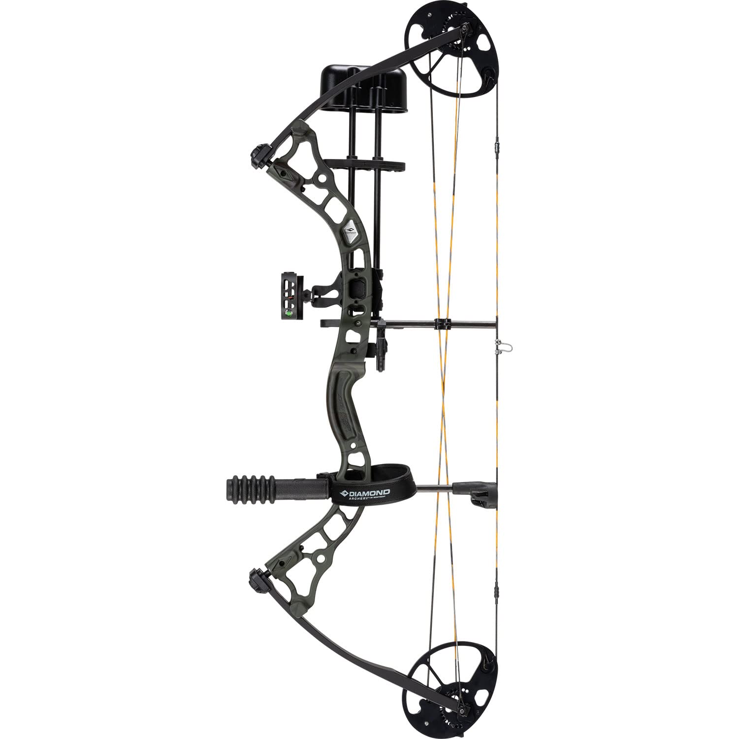 DIAMOND ARCHERY Infinite 305 Adjustable Fully Accessorized Hunting Compound Bow - 7-70 LBS Draw Weight, 19"-31" Draw Length, 305 FPS, Right Hand, Green Country Root