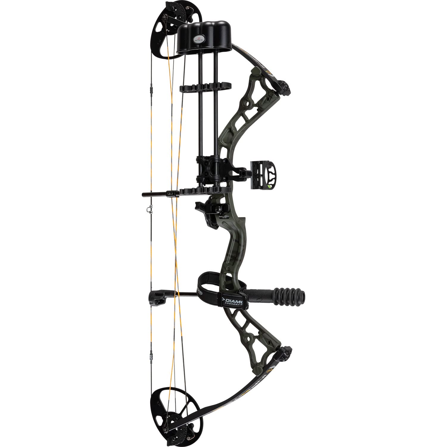 DIAMOND ARCHERY Infinite 305 Adjustable Fully Accessorized Hunting Compound Bow - 7-70 LBS Draw Weight, 19"-31" Draw Length, 305 FPS, Right Hand, Green Country Root