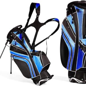 Mayjooy Golf Stand Bag, Portable Carry Golf Bag w/Ergonomic Dual Straps & 6 Way Top Divider, Lightweight Carry Organizer Pocket w/Umbrella Ring, Ideal for Men & Women (Blue)