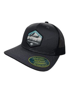 pacific northwest trucker hat w/mesh backing and pacific northwest woven patch (grey/black)