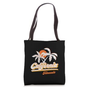 temecula california retro 70s palm trees sunset souvenir tote bag