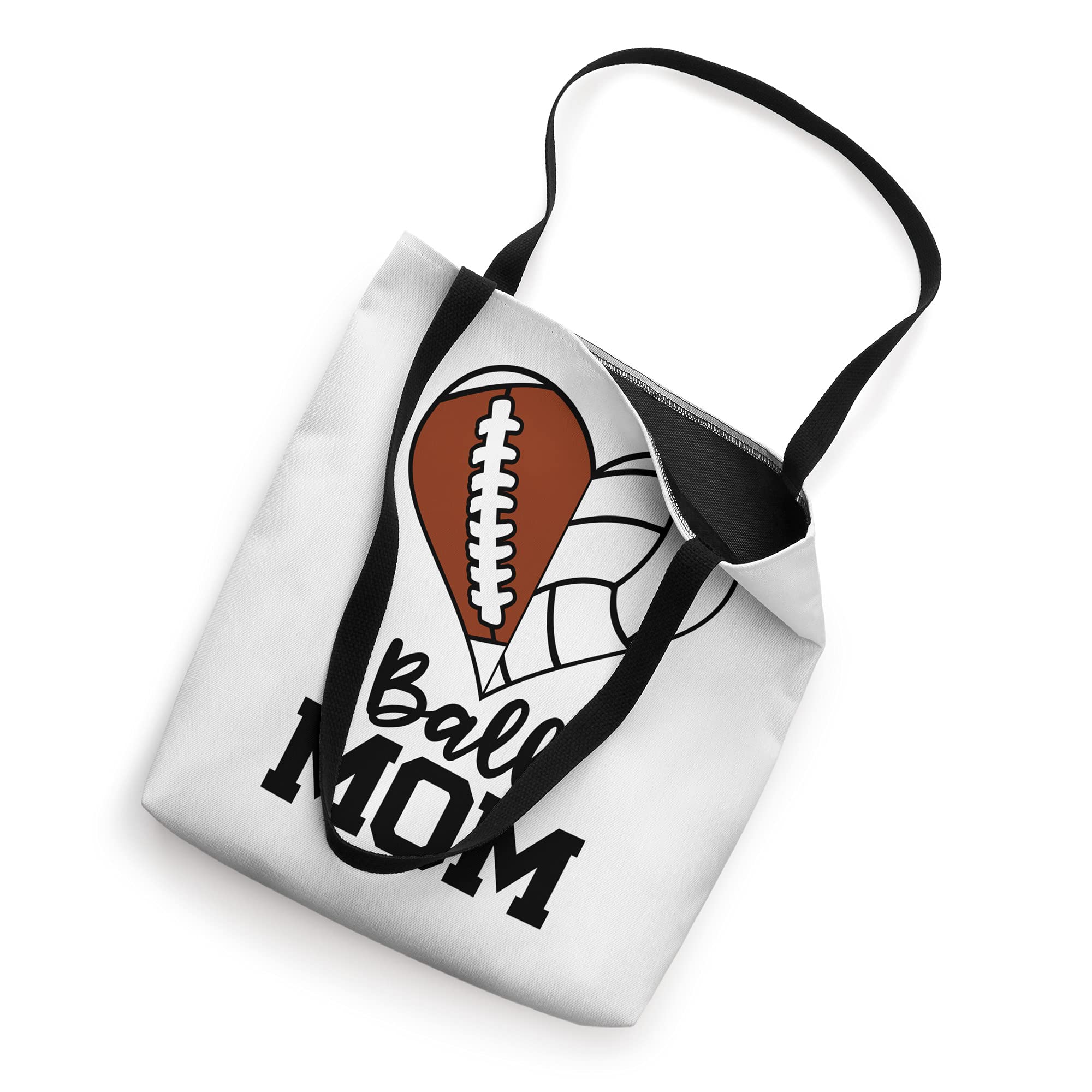 Ball Mom Funny Football Volleyball Player Mom Tote Bag