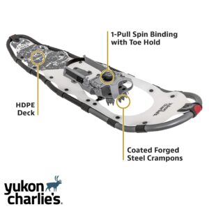 Yukon Charlie's Ridge Snowshoe Kit, 10-inch x 36-inch, Includes Snowshoes, Trekking Poles and Storage Bag