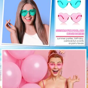 Colzzy 16 Pair Heart Shaped Sunglasses Candy Color Glasses Frameless Sunglasses for Party Women(Fresh Colors)