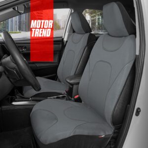 Motor Trend AquaShield Car Seat Covers for Front Seats, Solid Gray – Two-Tone Waterproof Seat Covers for Cars, Neoprene Front Seat Cover Set, Interior Covers for Auto Truck Van SUV