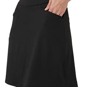 alvon Women Knee Length Skirts with Leggings Modest Skirt with Leggings Golf Skirt with Leggings Athletic Skort with Leggings Black L