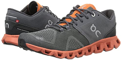 On Running Men's Cloud X Textile Synthetic Shoes, Rust/Rock, Size 13 M US