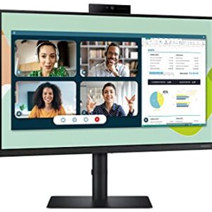 Samsung S40VA Series 24-Inch Computer Monitor, HDMI Monitor, 75Hz Monitor, IPS Monitor, Built-in Webcam, Built-in Speaker & Mic, FreeSync Premium (LS24A400VENXZA)