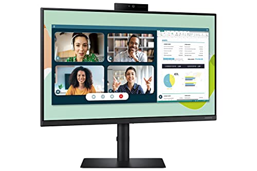 Samsung S40VA Series 24-Inch Computer Monitor, HDMI Monitor, 75Hz Monitor, IPS Monitor, Built-in Webcam, Built-in Speaker & Mic, FreeSync Premium (LS24A400VENXZA)