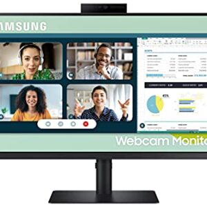 Samsung S40VA Series 24-Inch Computer Monitor, HDMI Monitor, 75Hz Monitor, IPS Monitor, Built-in Webcam, Built-in Speaker & Mic, FreeSync Premium (LS24A400VENXZA)