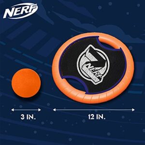 NERF Trampoline Paddle Ball and Flying Disc Set, Indoor Outdoor Game for Two