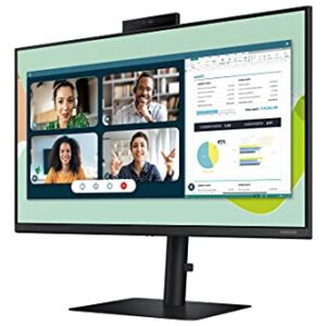 Samsung S40VA Series 24-Inch Computer Monitor, HDMI Monitor, 75Hz Monitor, IPS Monitor, Built-in Webcam, Built-in Speaker & Mic, FreeSync Premium (LS24A400VENXZA)