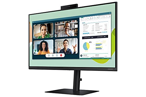 Samsung S40VA Series 24-Inch Computer Monitor, HDMI Monitor, 75Hz Monitor, IPS Monitor, Built-in Webcam, Built-in Speaker & Mic, FreeSync Premium (LS24A400VENXZA)