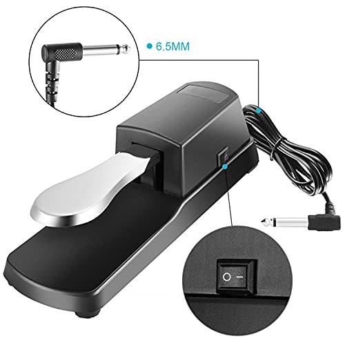 Sustain Pedal, Professional Damper Foot Pedal, Universal Piano Foot Pedal for Piano Midi Electronic Keyboards