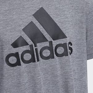 adidas Boys Size Short Sleeve AEROREADY Performance Logo Tee T-Shirt, Charcoal Grey Heather, Small (8 Plus)