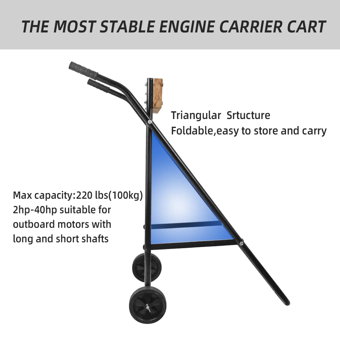 Outboard Boat Motor Stand, Engine Carrier Cart Dolly for Storage 2 - 40HP 165LBS Capacity for Yamaha Mercury Hidea