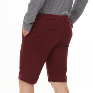 Plaid&Plain Men's Burgundy Shorts Slim Fit Chino Shorts 9 inch Inseam Burgundy 30