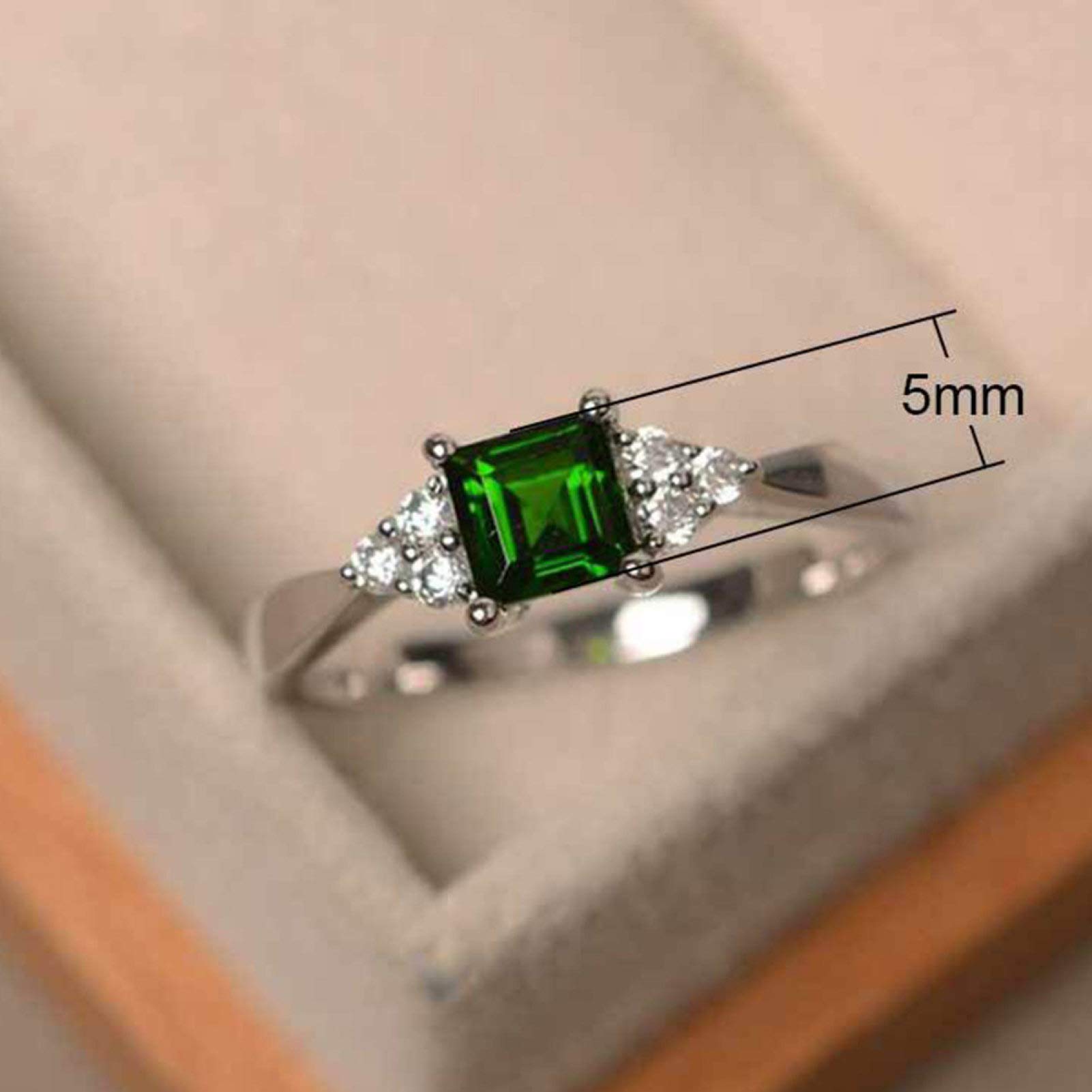 Exquisite Ring Fresh Style Ladies Couple Love Rings Fashion Women Square Cut Cubic Zirconia Inlaid Ring Engagement Jewelry Gift for Women/Girl Finger Rings DIY Jewelry Gifts - Us9