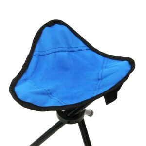 Cenbee Folding Camping Stool Portable 11.02 inchs High Fishing Chair Seat for Camping Fishing Hiking Gardening and Beach Maximum Weight Capacity 300 lbs (Blue)