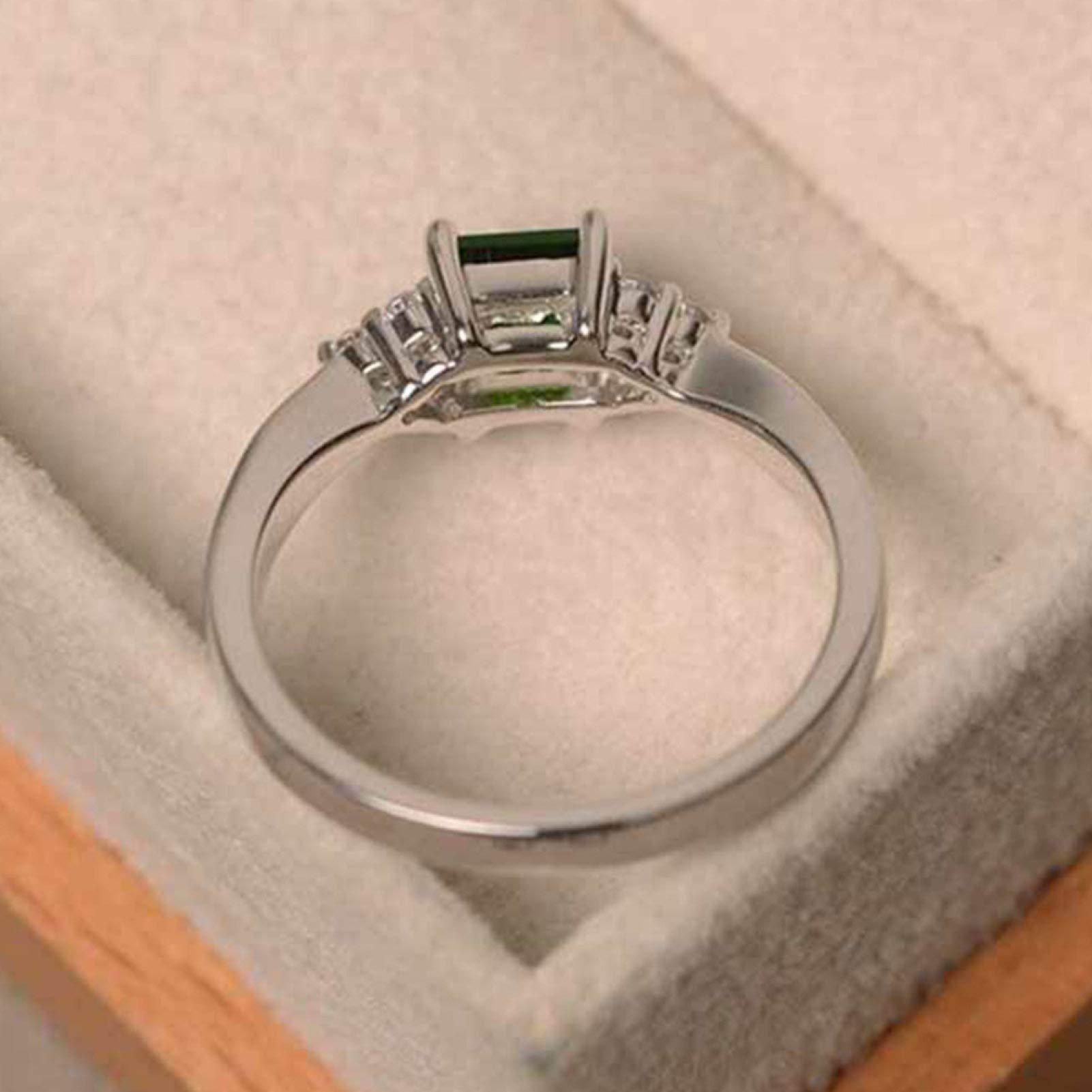 Exquisite Ring Fresh Style Ladies Couple Love Rings Fashion Women Square Cut Cubic Zirconia Inlaid Ring Engagement Jewelry Gift for Women/Girl Finger Rings DIY Jewelry Gifts - Us9