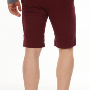 Plaid&Plain Men's Burgundy Shorts Slim Fit Chino Shorts 9 inch Inseam Burgundy 30