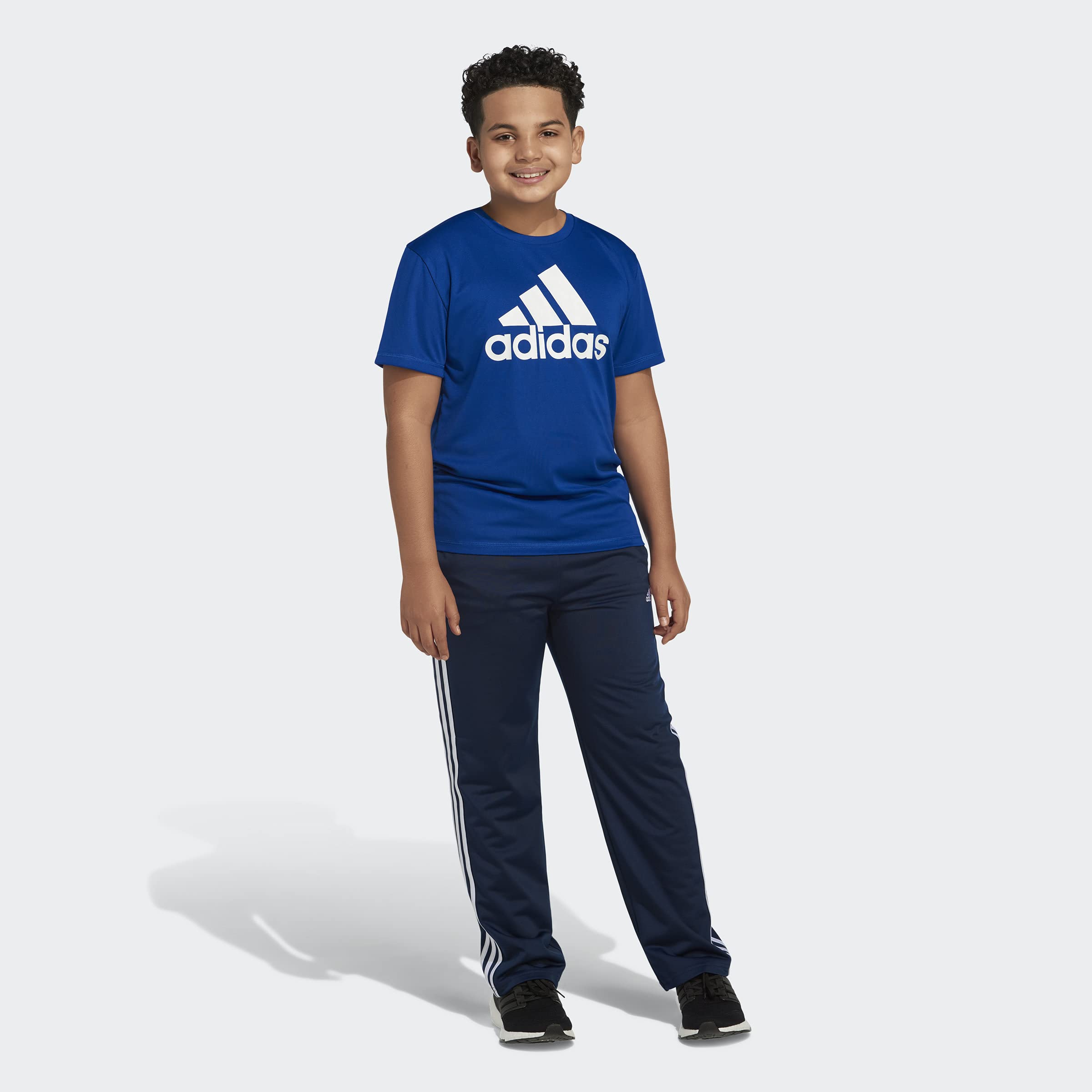 adidas boys Short Sleeve Aeroready Performance Logo Tee T-shirt T Shirt, Team Royal Blue, Large US