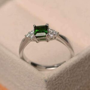 Exquisite Ring Fresh Style Ladies Couple Love Rings Fashion Women Square Cut Cubic Zirconia Inlaid Ring Engagement Jewelry Gift for Women/Girl Finger Rings DIY Jewelry Gifts - Us9