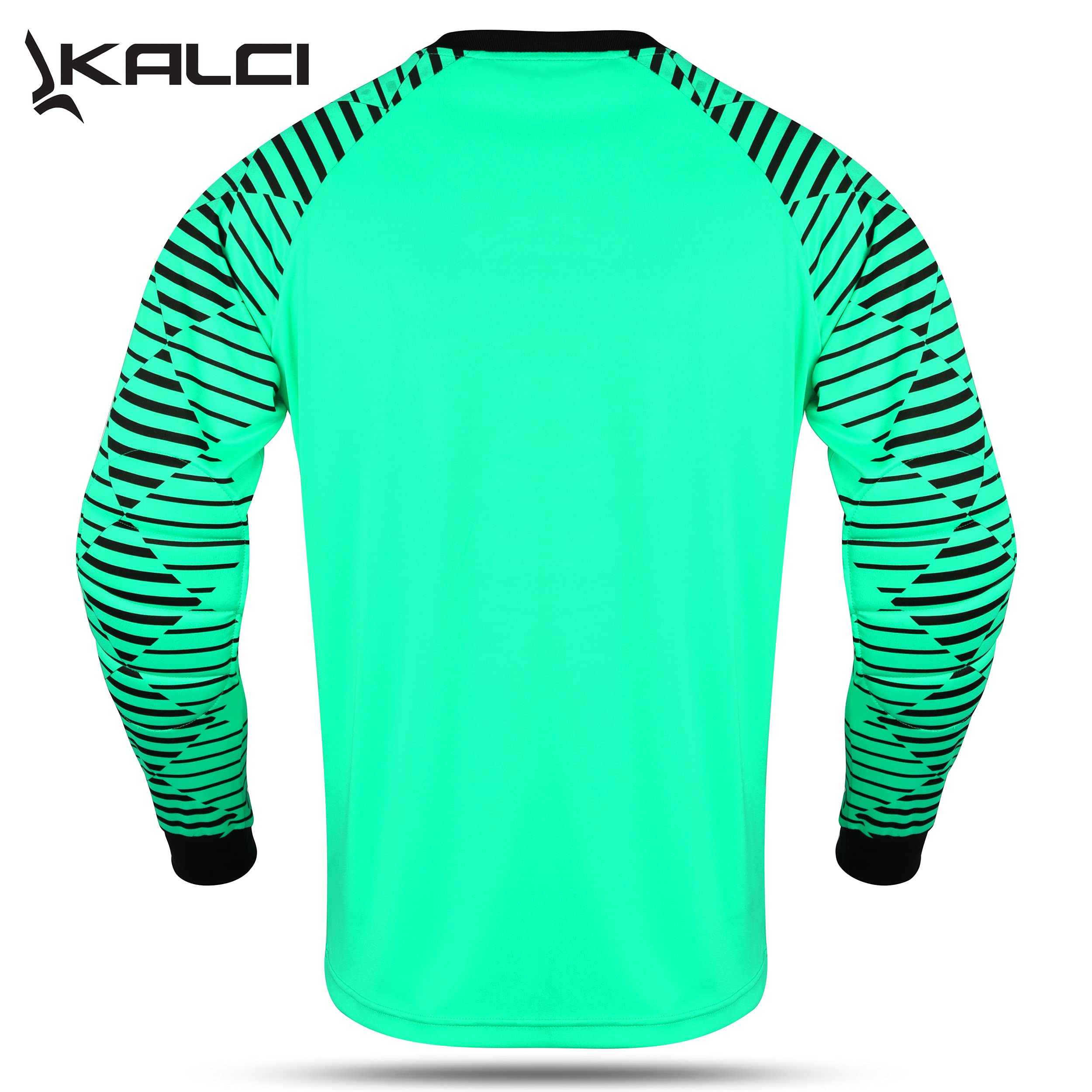 Kalci Soccer Goalie Jersey Padded Football Shirt for Adult/Kids Long Sleeve Football Padded Shirt Mens Goalkeeper Jersey Sea Green-AL