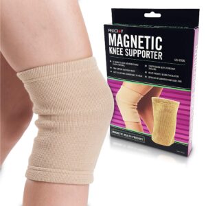 Daiwa Felicity Knee Compression Sleeve for Pain Provides Uniform Support to The Entire Knee – Magnetic Brace for Arthritis, Joint Pain, and Injury Recovery Fits Men and Women, Beige