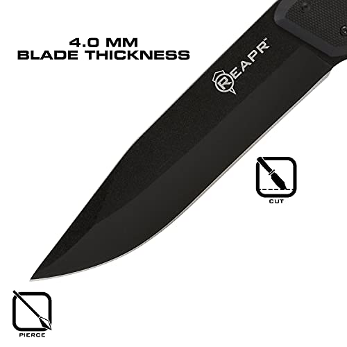 Reapr 11009 5" Brigade Full Tang Fixed Blade Knife, Modified Drop Point Blade, Dual G10 Handle, Ballistic Nylon Sheath, For Outdoor, Tactical, and EDC