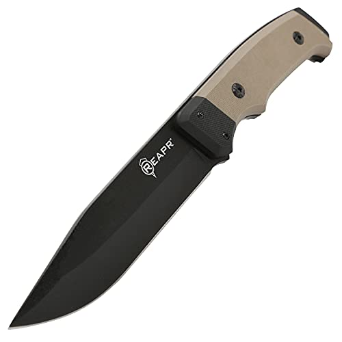 Reapr 11009 5" Brigade Full Tang Fixed Blade Knife, Modified Drop Point Blade, Dual G10 Handle, Ballistic Nylon Sheath, For Outdoor, Tactical, and EDC