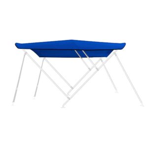 LIKE RAIN Bimini Top Fabric Replacement Canvas Canopy,3 Bow Bimini Top Cover for Boat with Storage Boot,600 D Anti-UV Waterproof Bimini Top Canopy Without Frame,Blue,6'x46x55-60inch