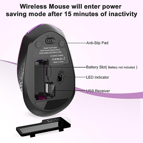 RaceGT Wireless Mouse, 2.4G Silent Cordless Mouse for Laptop, Mouse with 6 Buttons and 3 Adjustable DPI for Computer, Deskbtop, MacBook, PC