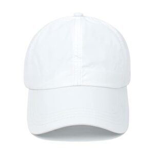 FASHIXD Ponytail Baseball Cap for Women Mesh Quick Dry Baseball Hat with Ponytail Hole (White)