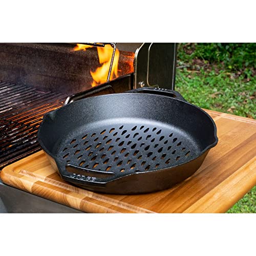 Lodge 12" Cast Iron Dual Handle Grill Basket