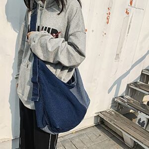 Women Denim Tote Bag Denim Shoulder Bag Hobo Crossbody Handbag Casual School Work Beach Bag(A11)