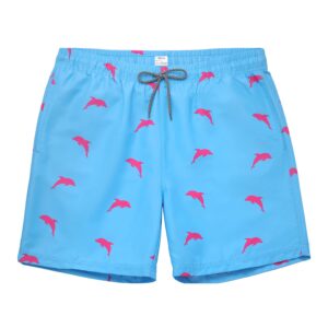 biwisy mens swim trunks quick dry beach shorts casual swimming trunks with pockets drawstring shorts blue