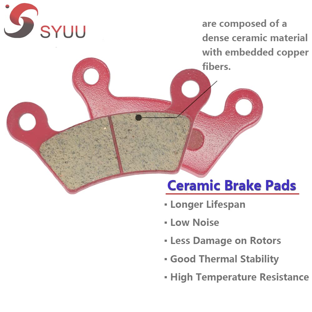 S SYUU Front and Rear Ceramic Brake Pad compatible with Can am Spyder RS SE5/SM5/Phantom Black 08-09 FA474F FA473R