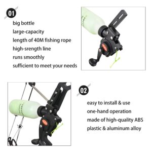 ZSHJGJR Archery Bowfishing Reel Spincast Reel Bowfishing Tool with 40m Fishing Rope Fishing Arrows Kit for Compound Recurve Bow Fishing Hunting Accessory