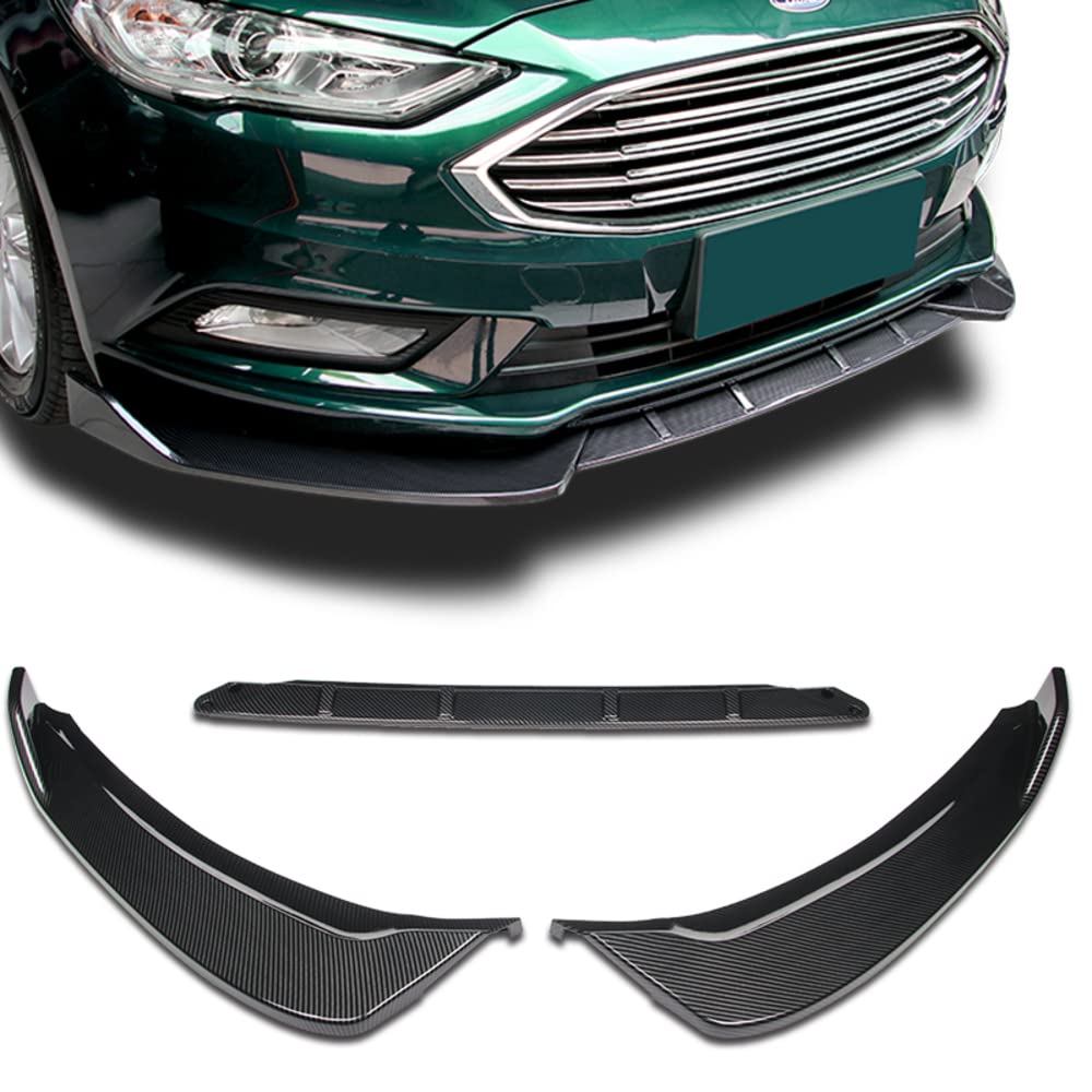 Q1-Tech Q1-TECH, Front Bumper Lip fit for compatible with 2017-2018 Ford FusionMondeo, Front Bumper Lip Spoiler Air Chin Body Kit Splitter Painted Glossy Black, (SPORT-Style)