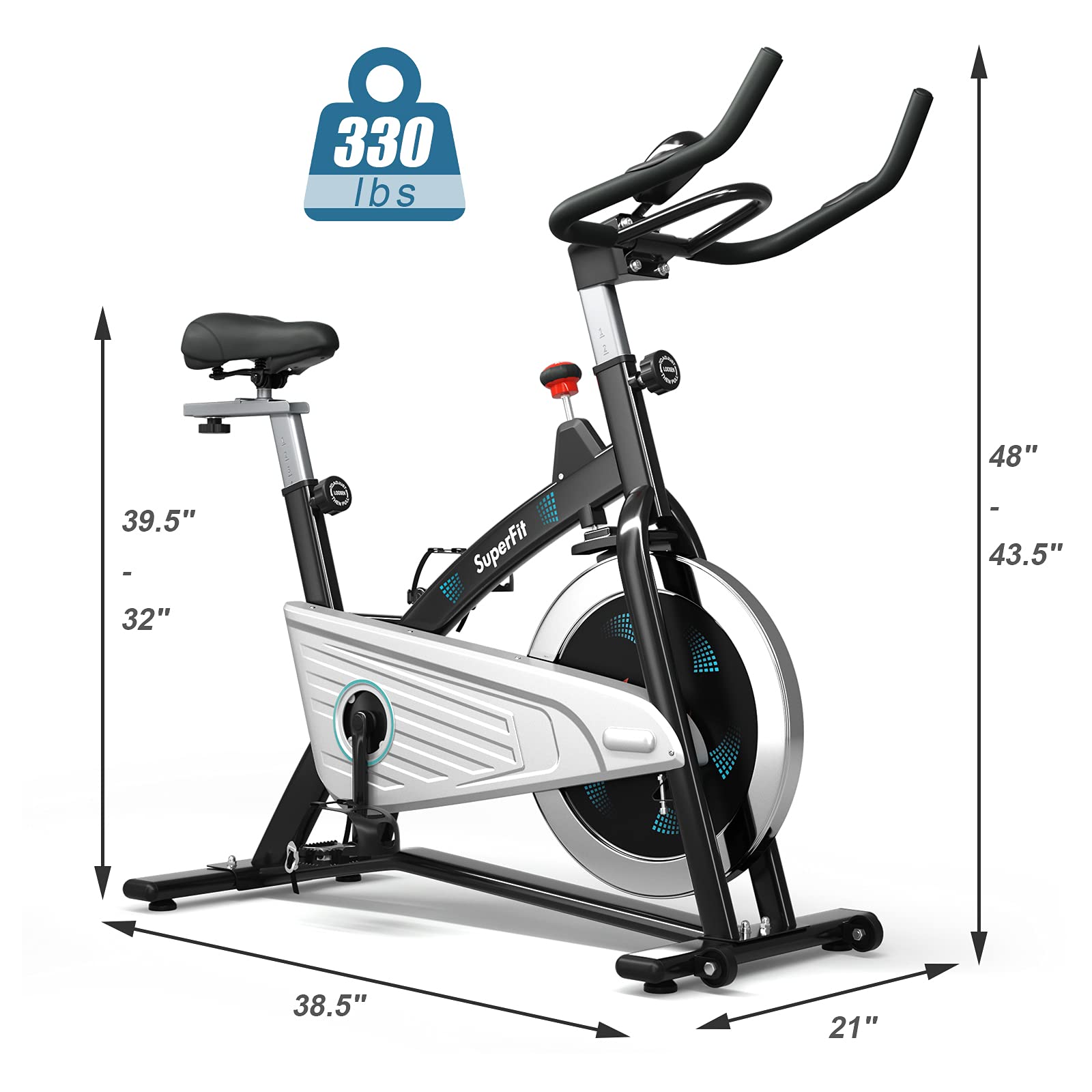 Goplus Magnetic Stationary Bike, Indoor Exercise Cycling Bike Smooth Belt Drive W/Heart Rate, LCD Monitor, Full Adjustment Near-silent Home Cardio Workout Spin Bike