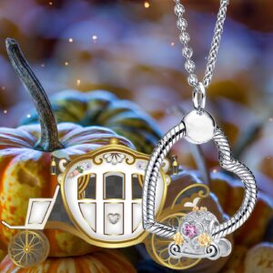 QeenseKc Cinderella Pumpkin Carriage Charm Fairy Tale Disney Style Gold Charm Pandora Bracelet