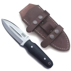 GCS Handmade Micarta Handle D2 Tool Steel Tactical Hunting Knife with leather sheath Full tang blade designed for Hunting & EDC GCS 187 Black