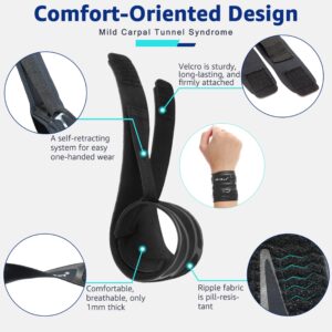 HiRui Wrist Brace Wrist Wrap for TFCC Tears, Ultra-thin Compression Wrist Strap Wrist Support for Workout Basketball Tennis Weightlifting Tendonitis Carpal Tunnel Syndrome-Adjustable (Black, 1 Pack)